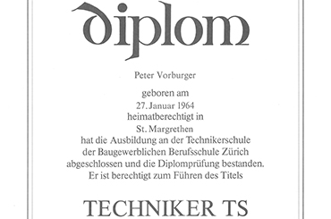 Bild von Peter Vorburgers Diplom